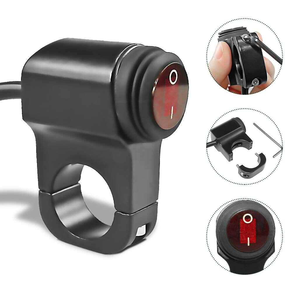 ya 1 7.4 7/8 ATV Handlebar Light Switch Waterproof Handlebar Headlight Switch 12V