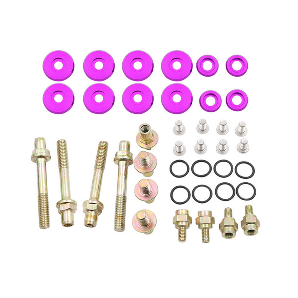 ya 11 6.5 B-SERIES ALUMINUM Engine VALVE COVER WASHER SEAL BOLT NUT KIT B16 B18 Purple