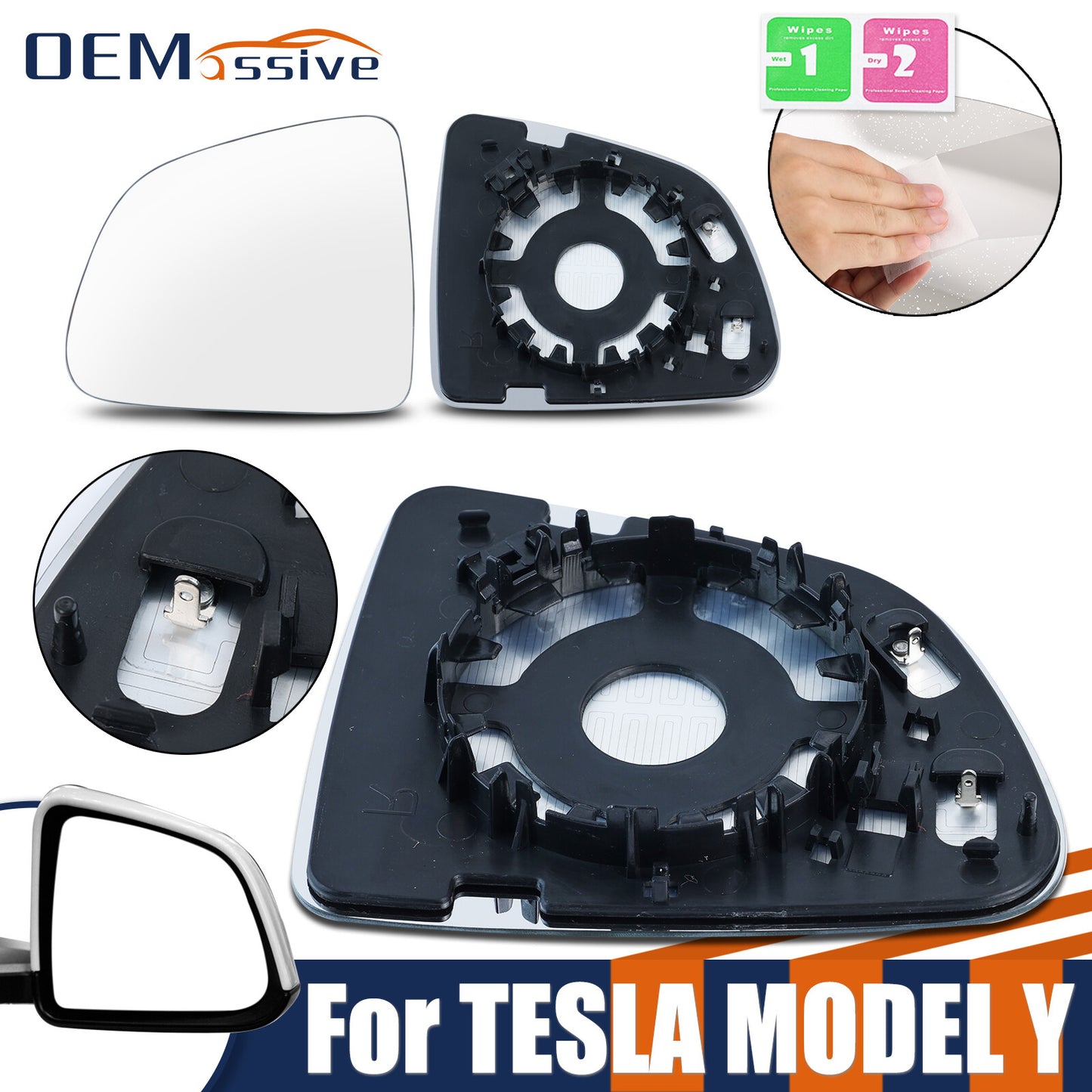 ya 3 6.25.2 1PCS Left Side Wide Angle Mirror Rearview for Tesla Model Y 2019-2024 Heated AUS