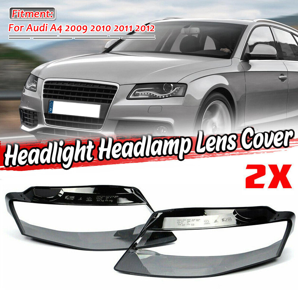 ya 13 5.27.2 For 2009-12 for Audi for A4 B8 Headlamp Cover Headlight Lens Cover Pair Front Left Right