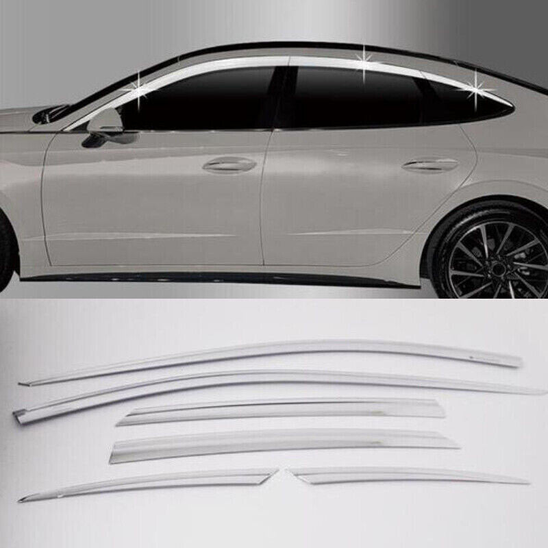 ya 4 6.17 2020-2021 for Hyundai Sonata Chrome Window Visor Vent Shades Sun Rain Guard 6X