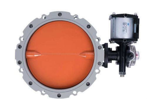 Pneumatic powder Cement double flanged butterfly valve DN300