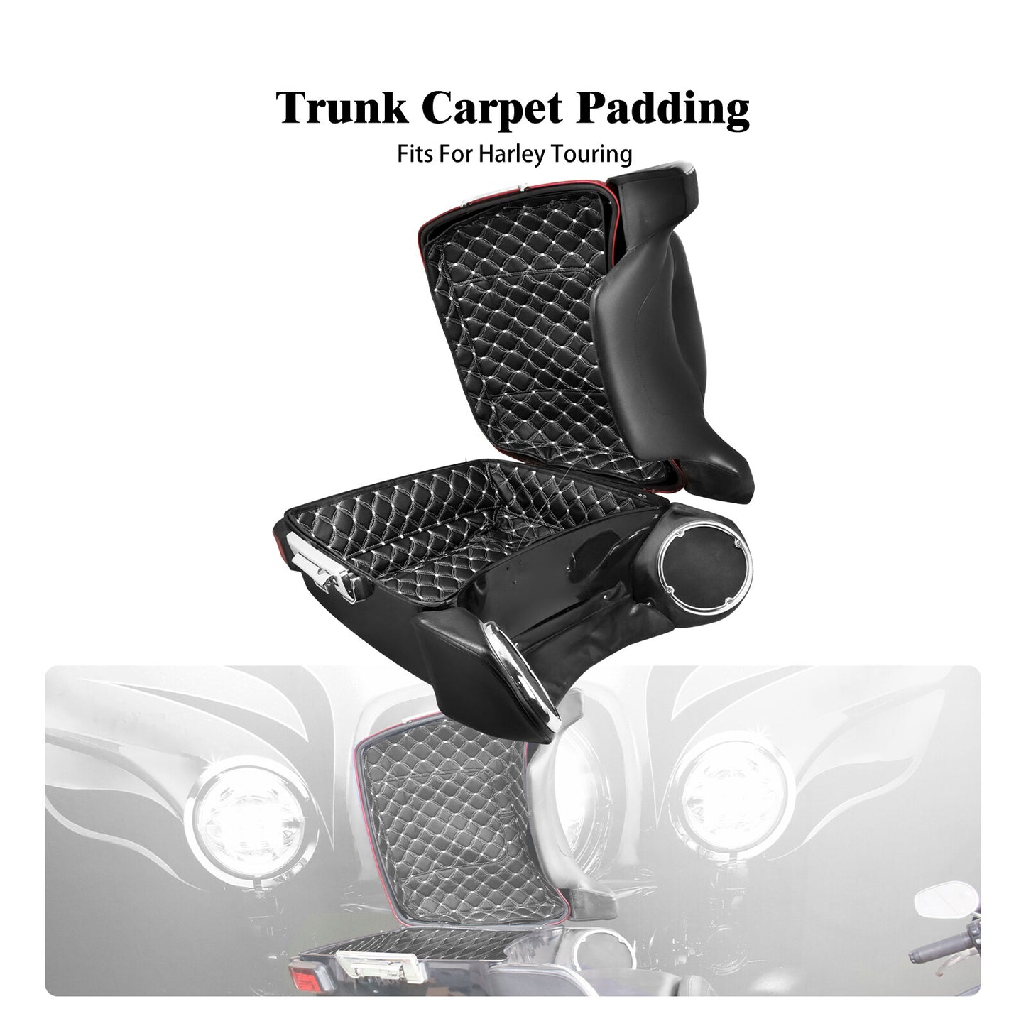 ya 12 5.21 King Tour Pak Trunk Insert Carpet Liner Fit for Harley Touring Glide FLH 2014-UP