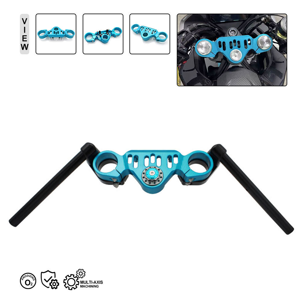 ya 2 6.26 Motorcycle Clip-Ons Handlebar Handle Bar Clip Ons For CF-MOTO 450SR 2023+ Blue