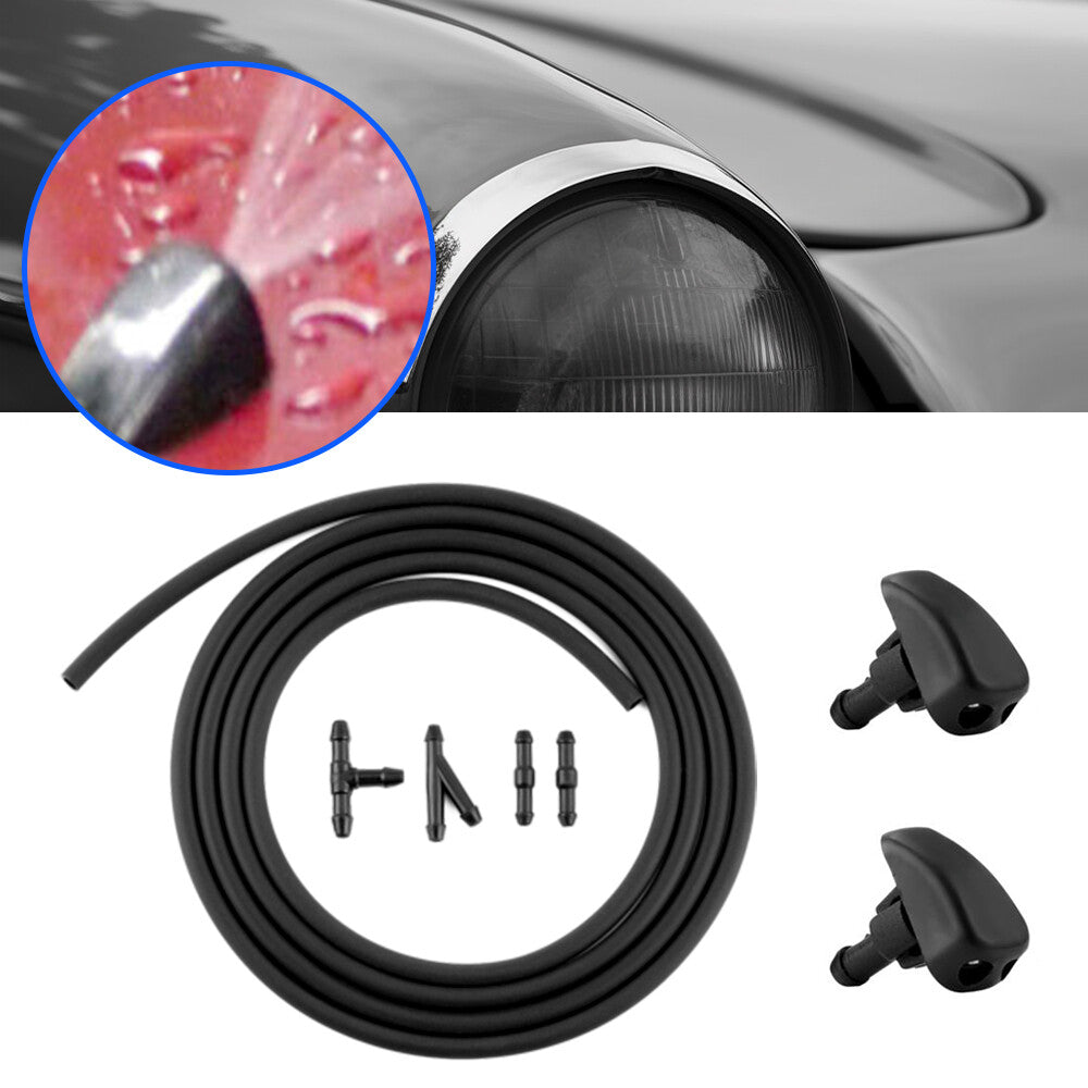 ya 7 6.11 Car Windshield Wiper Washer Squirter Nozzle Spray Jet Kit Fluid Hose Universal