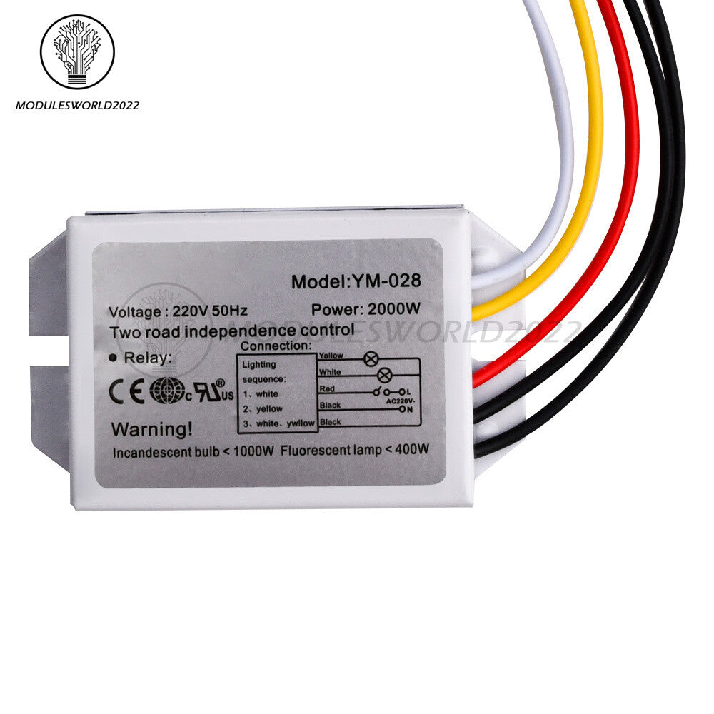 ya 14 220V 2Way 3-Section 1000W Section Switch for Ceiling Light Independence Control