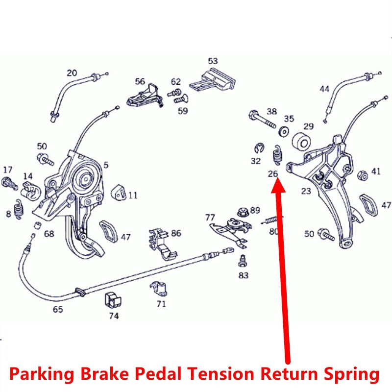 ya 1 8.5.2 2 Pack for Mercedes A1249932810 Parking Brake Pedal Tension Return Spring Clip