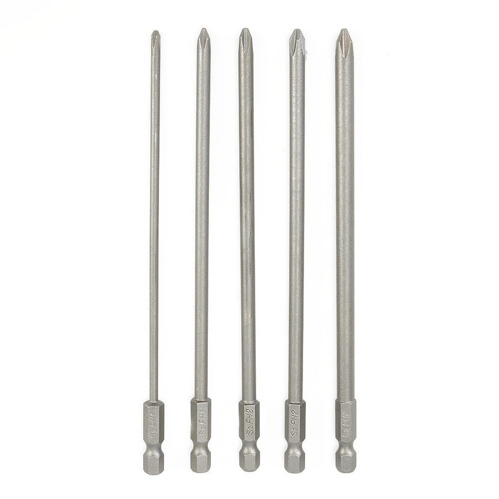 ya 26 5Pcs 1/4 Hex 150mm Long Magnetic Cross Head PH1 PH2 Electric Screwdriver Bit New