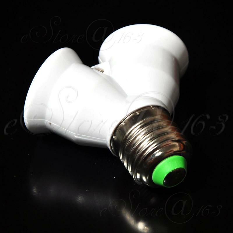 ya 14 2x 1To2 E27 LED Lamp Bulb Splitter Screw Holder Light Base Adapter Y Converter
