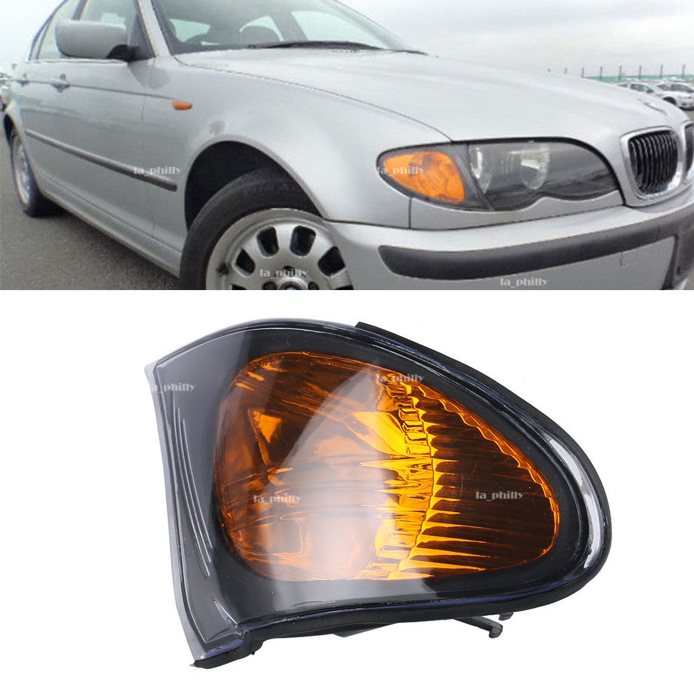 ya 3 6.25.3 RH Corner Turn Signal Lights Amber Lens for BMW 02-05 E46 3-SERIES 4-Door Sedan