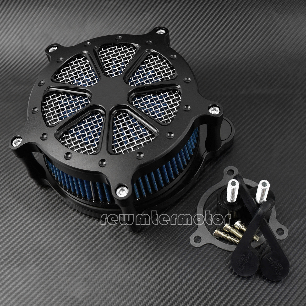 ya 8 5.26 Dots Black Air Filter Blue Cleaner Fit for Harley Touring Trike 17-19 Softail 18