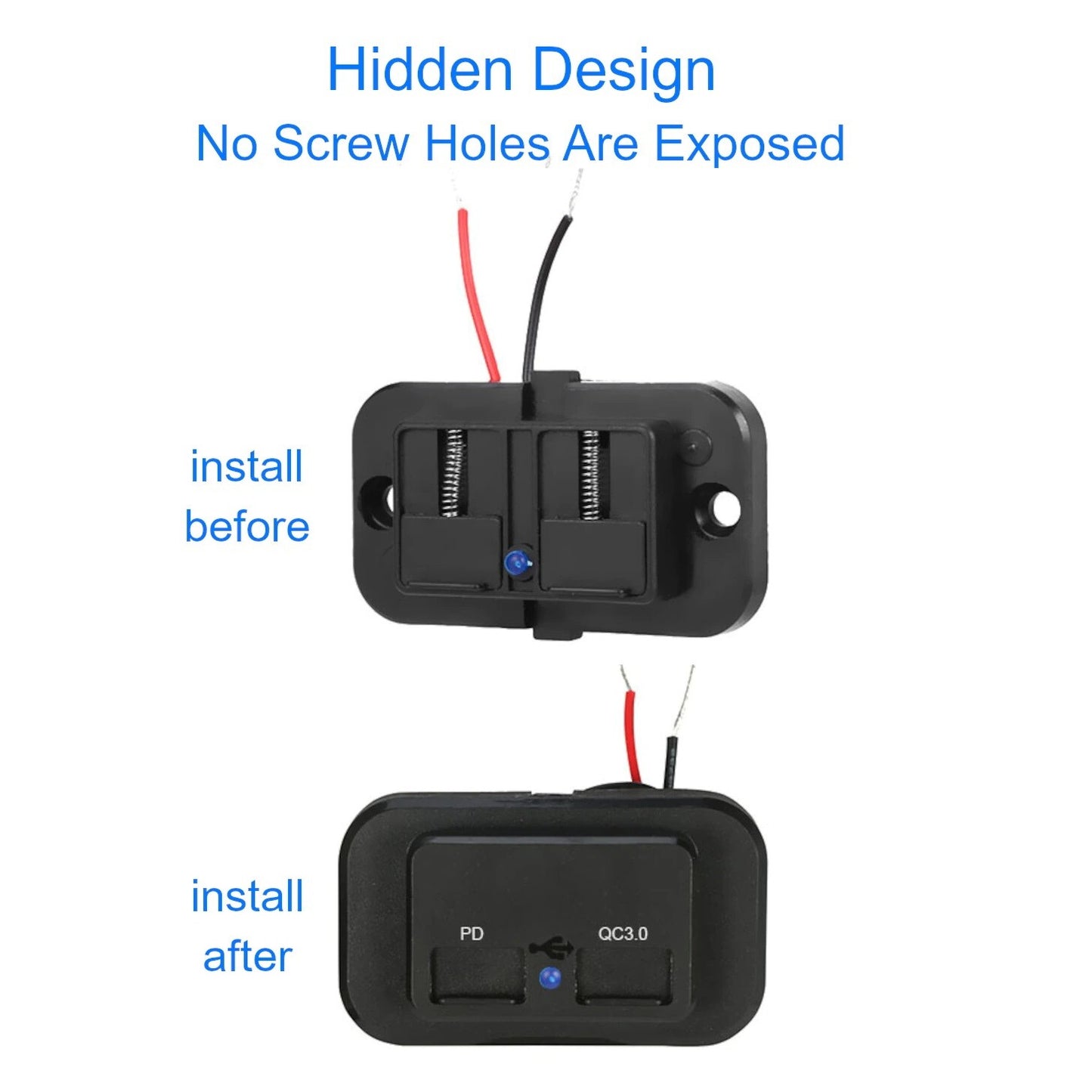ya 5 8.7 PD Type C USB Port Car Fast for Charger Waterproof Socket Power Outlet Panel Mount