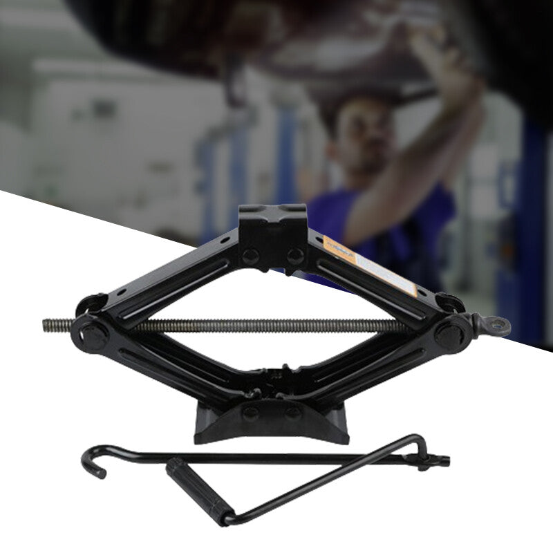 ya 1 6.30 1 Ton Tonne Scissor Wind Up Jack Lift Wind Up Car Van Crank Speed Handle Black