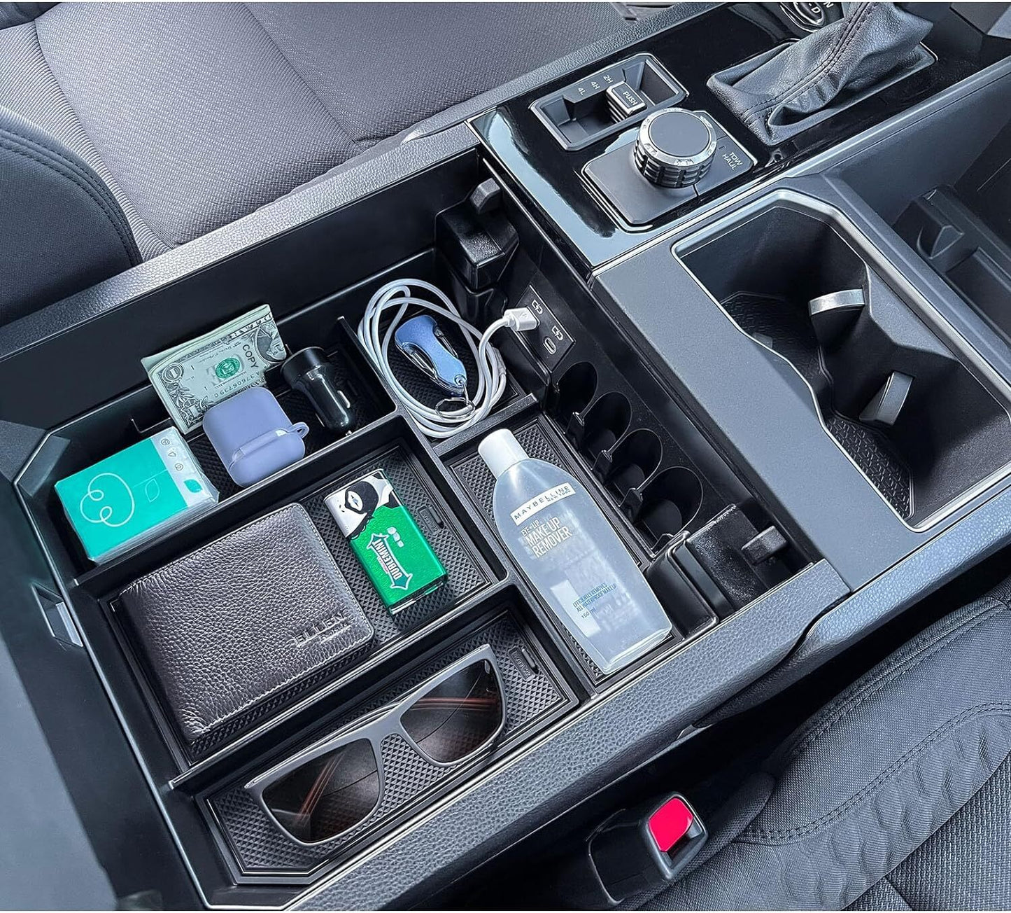ya 2 6.26 for Toyota Tundra Sequoia 2023-2024 Center Console Armrest Box Organizer Tray