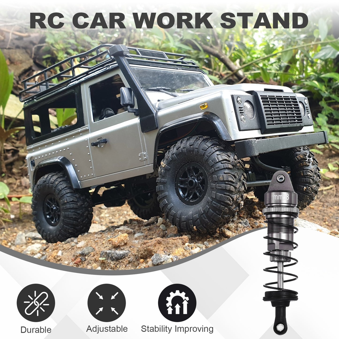ya 5 8.7 RC Shock Absorber 1/12 1/10 85mm for 1/12 1/10 RC Car Grey