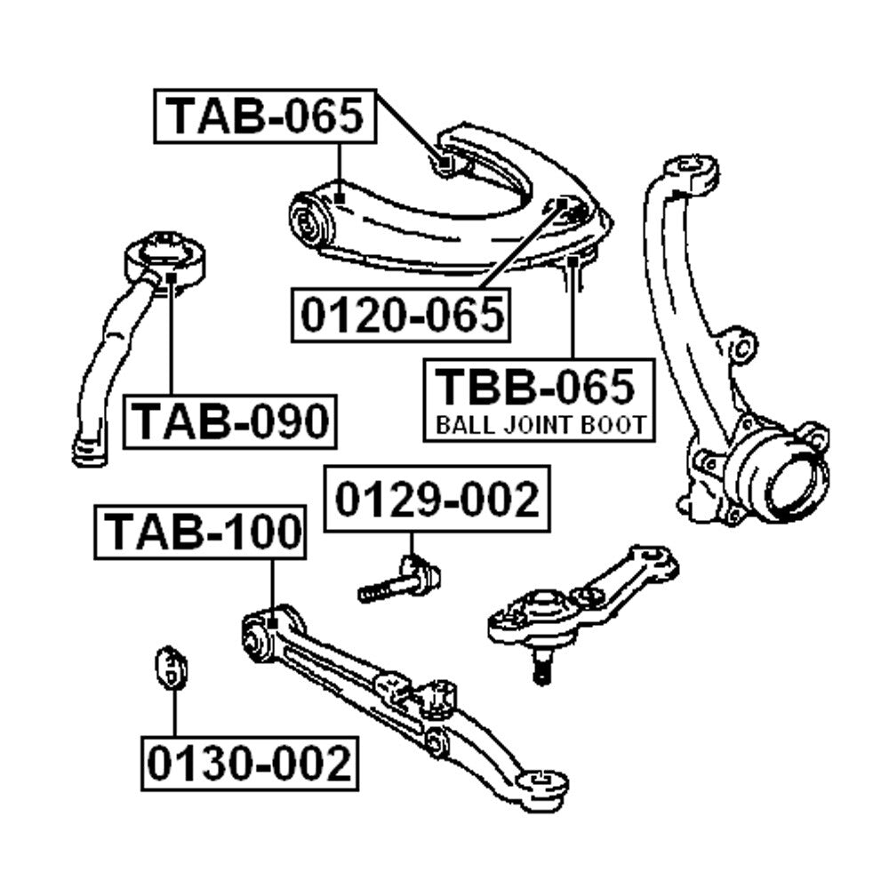 ya 11 10.28 4. Front Lower Control Arm Bushing Label - 100/TAB-090 Applicable to for Le
