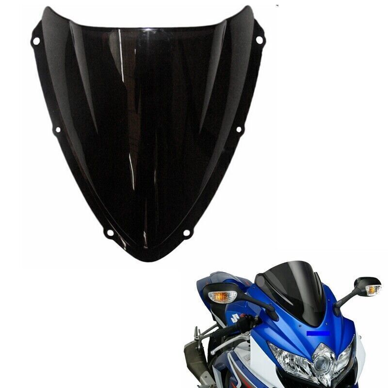ya 4 6.21 Windscreen Windshield Double Bubble Black for Suzuki GSXR 600 750 2008 2009 2010