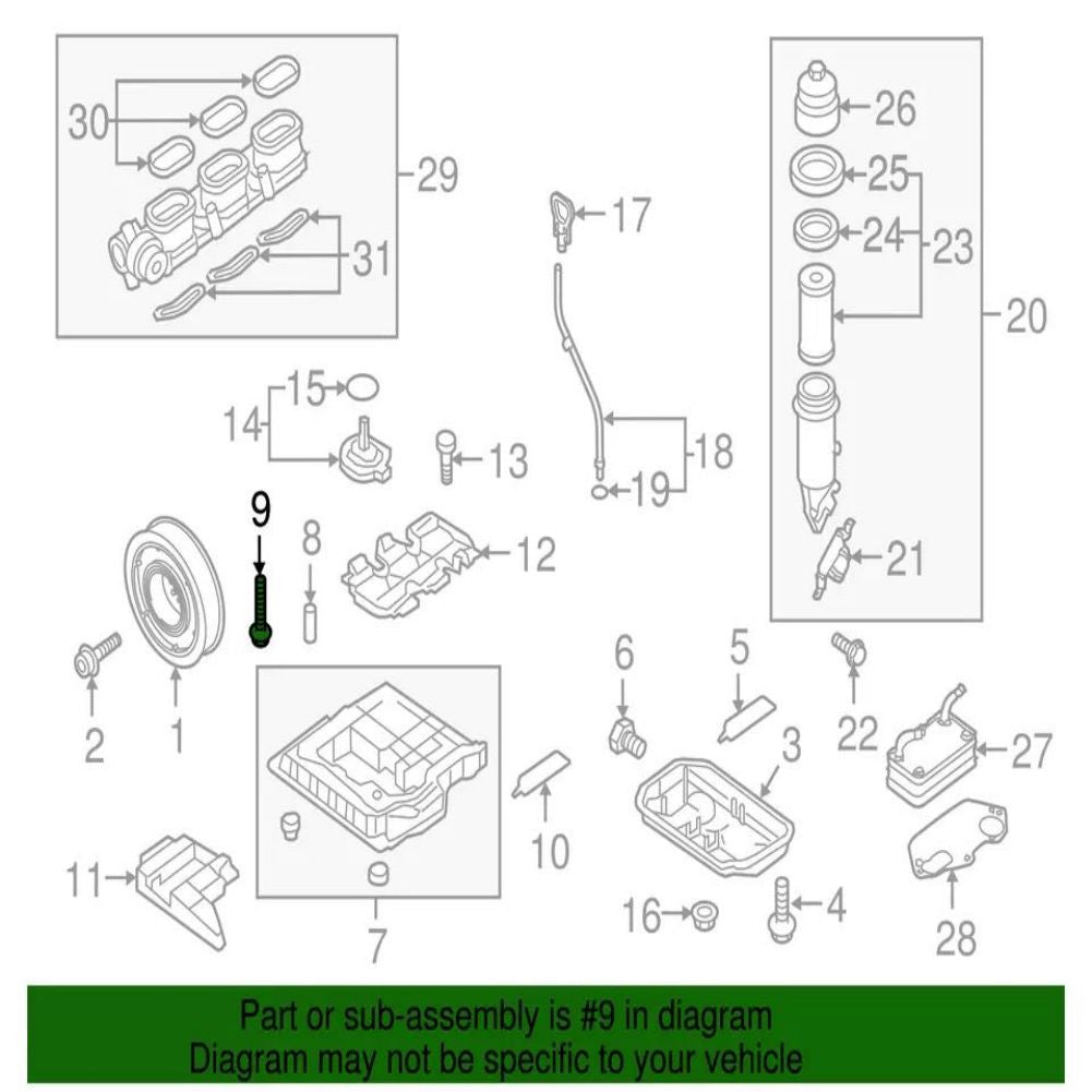 ya 5 8.7 N90851702 Upper Oil Pan Bolt for Audi