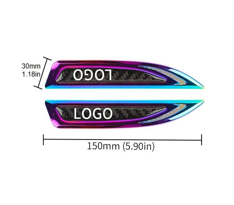 ya 1 8.5.4 Car Side Fender Rear Trunk Emblem Sticker American Flag Red Black for 2 pcs