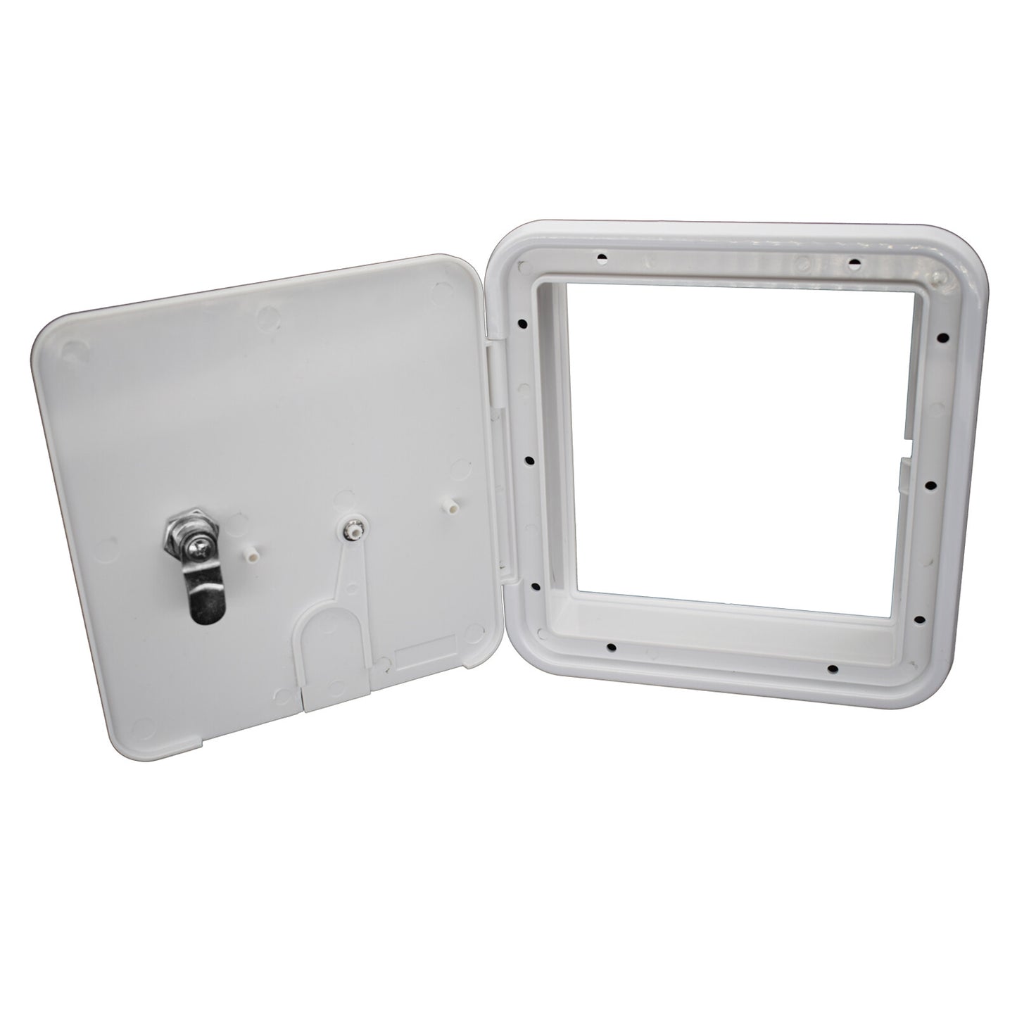 ya 10 5.28.2 RV White Electric Power Cord Cable Hatch Compartment Lockable w/ 2 Keys USA