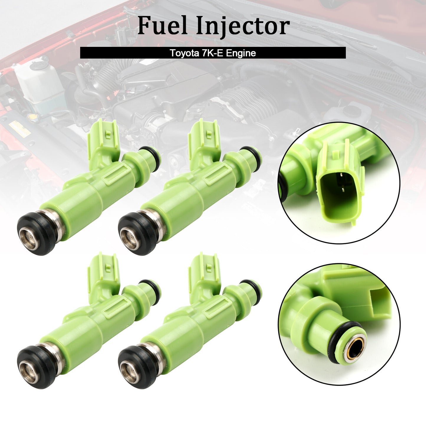 ya 1 8.5.2 4PCS Fuel Injector 23250-13030 for 7K-E Engine 23209-13030