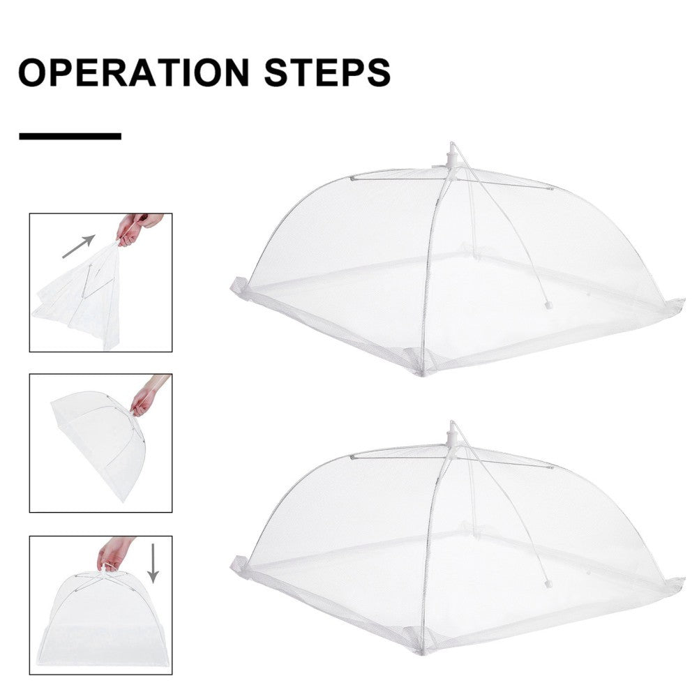 ya 26 6 Pcs Folding Mesh Food Covers Dust Proof White Gauze Food Tents