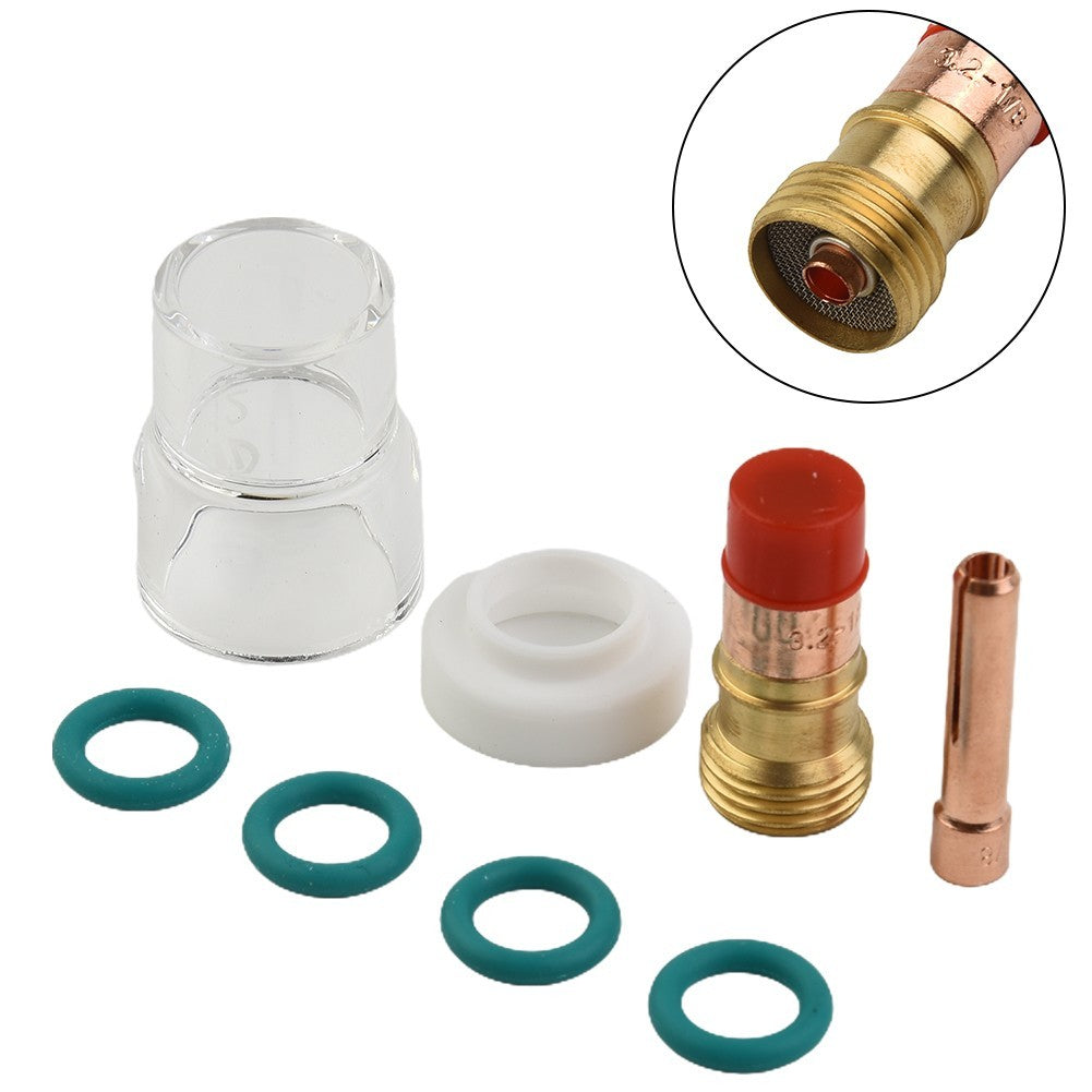 ya 16 8PCS TIG Welding Torch Gas Lens Glass Cup Parts Kits For WP-17/18/26