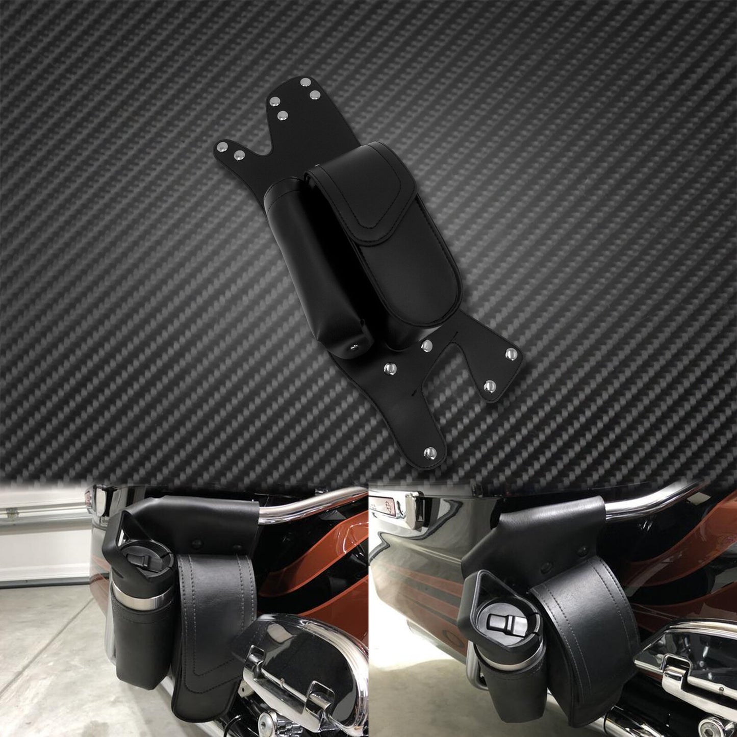 ya 11 6.5 Saddlebag Guard Bag Left Side Water Bottle Holder Fit for Harley Touring 97-2021