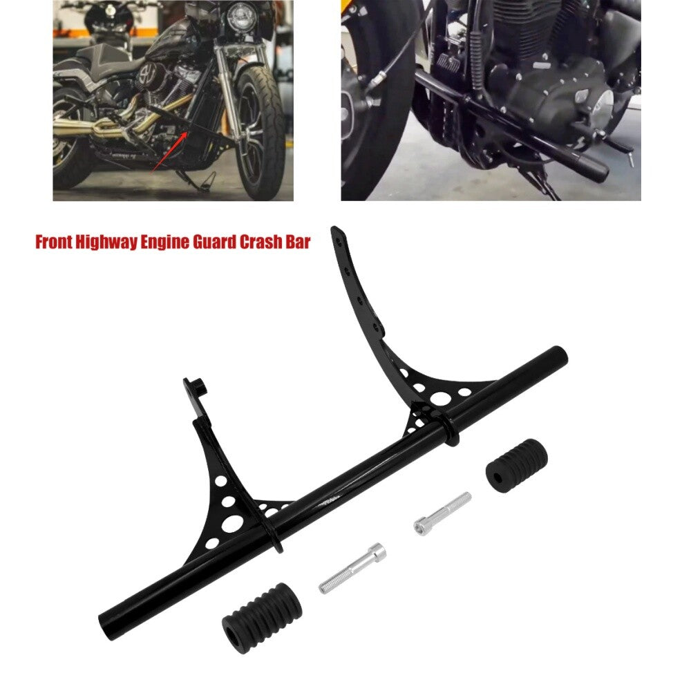 ya 27 7.20 Front Highway Engine Guard Crash Bar Black for Harley Street Bob Low Rider 12-23