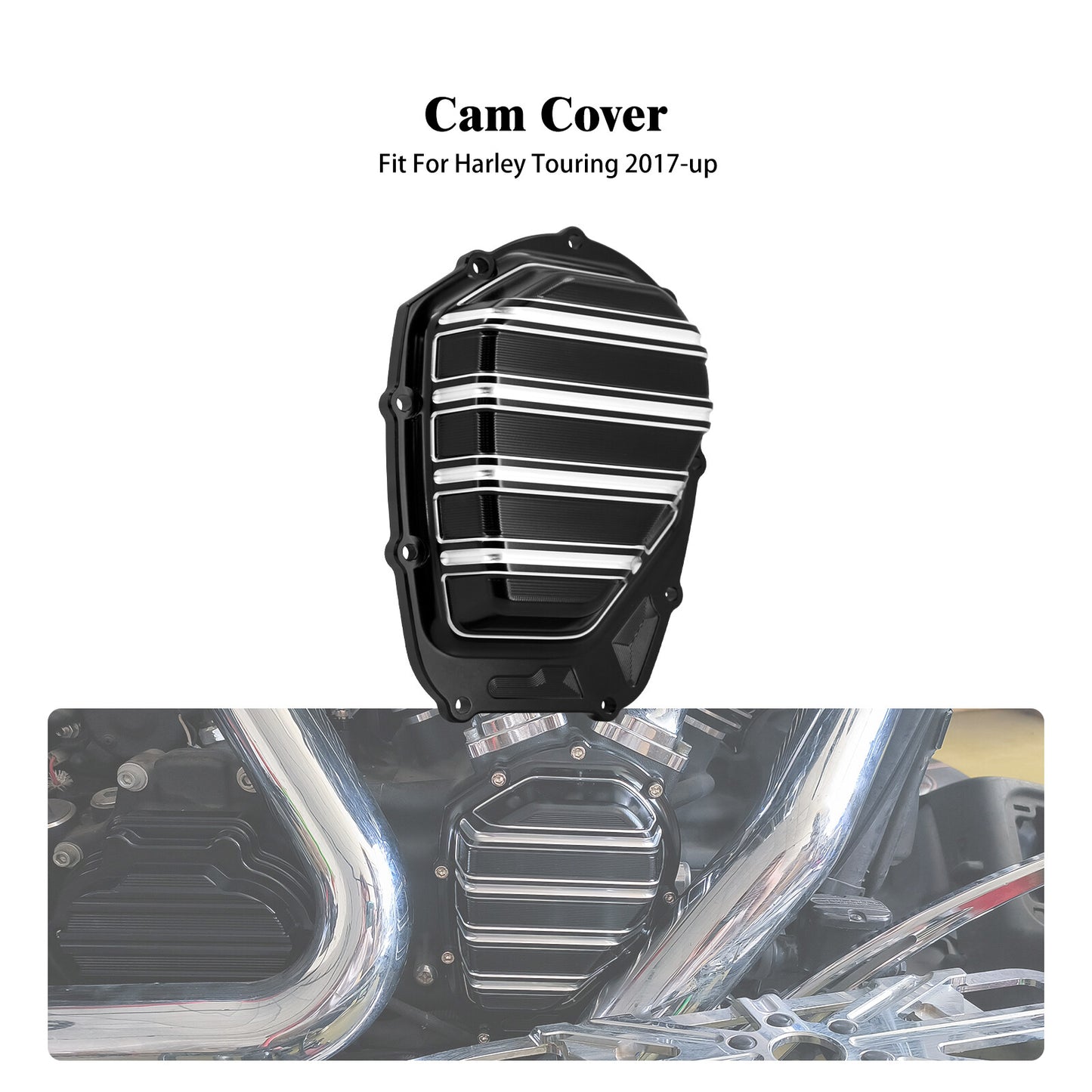 ya 3 6.23 Aluminum Side Cam Engine Cover for Harley Touring Road Electra Glide 2017-2023