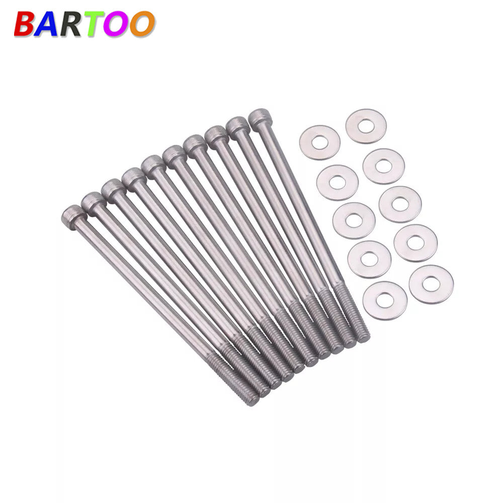 ya 7 6.10 10Pcs Intake Manifold Bolt Kit for LSX LS2 LS3 LS6 LS7 Silver Stainless Steel