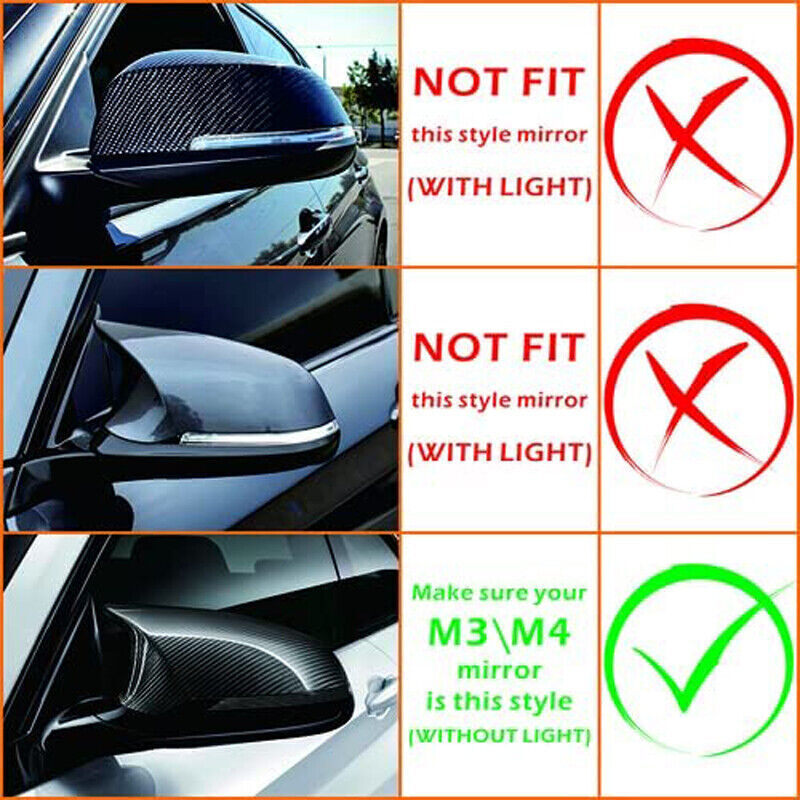 ya 1 8.5.1 Cool Carbon Fiber Style Side Mirror Cap Set for 2015 - 18 for M3 F80 M4 F82