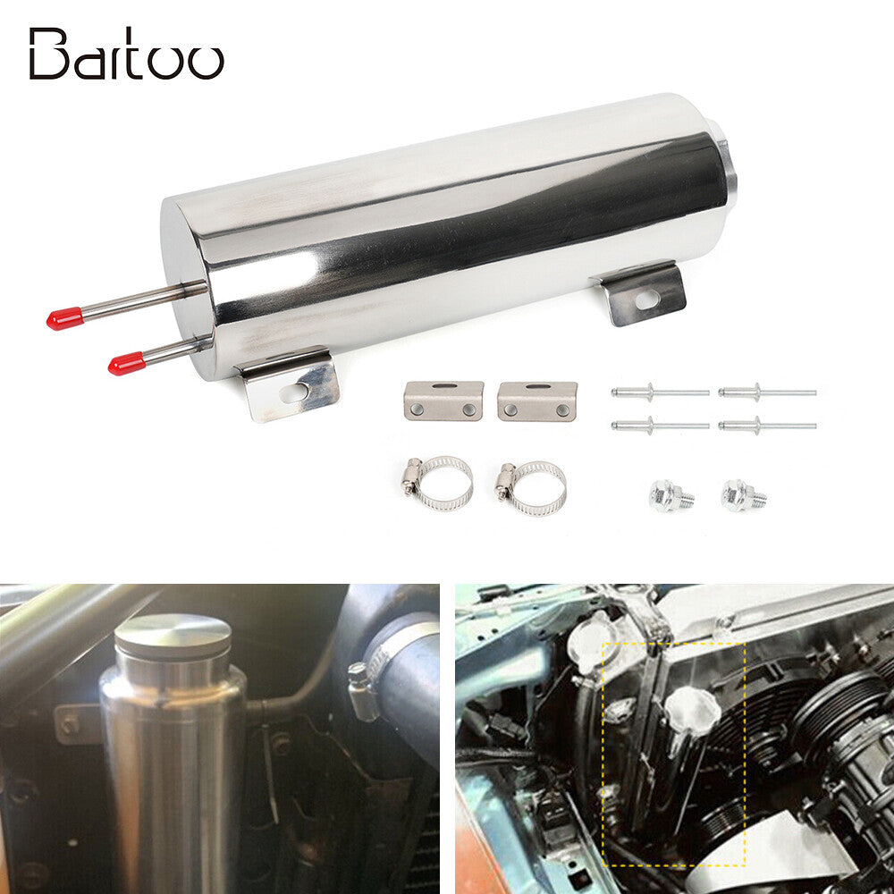 ya 27 6.21 3 X 9 32OZ Polished Stainless Steel Radiator Coolant Over Flow Puke Tank Can