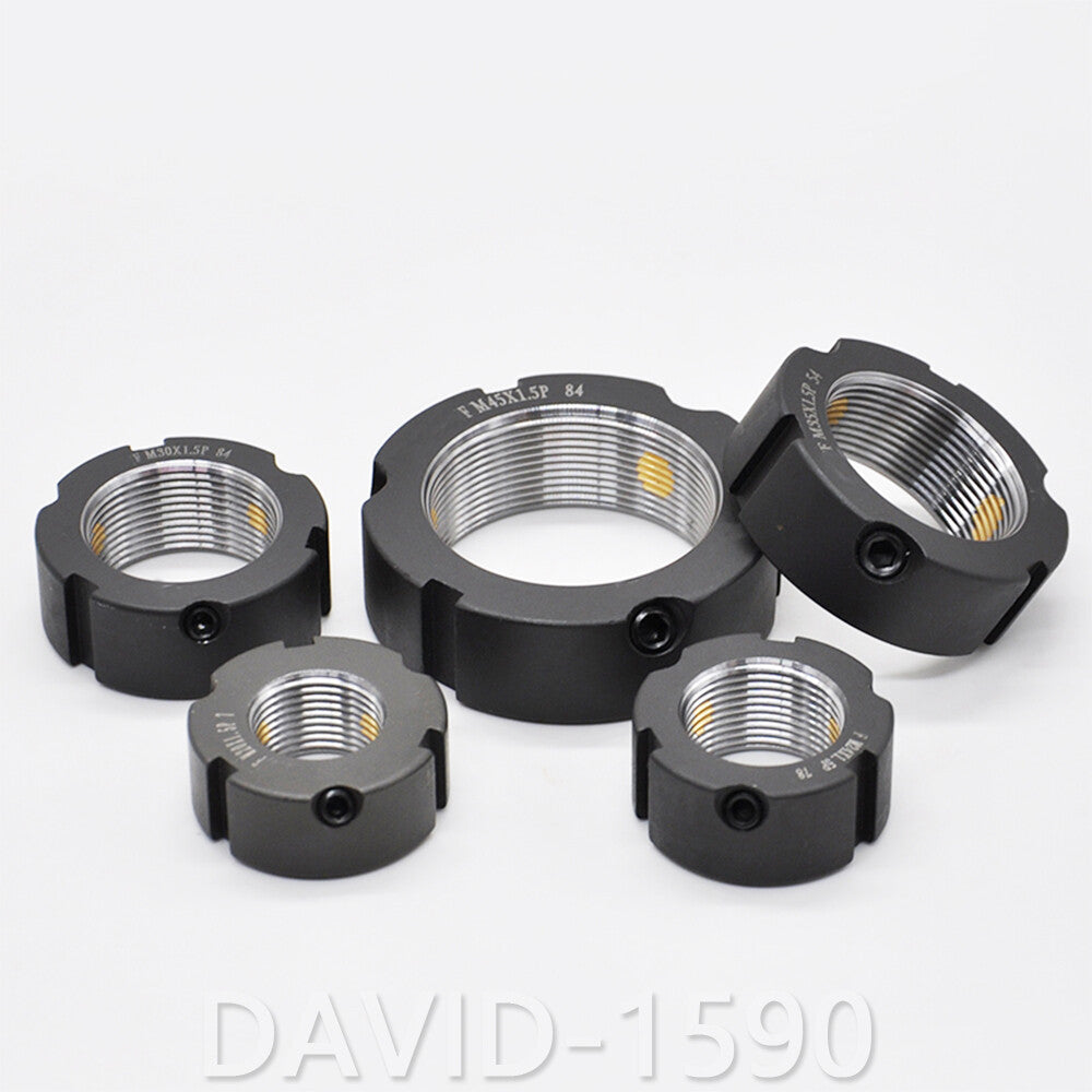 Select M12 - M80 F Type Precision Ball Screw Rod Locknut Retaining Castle Nut