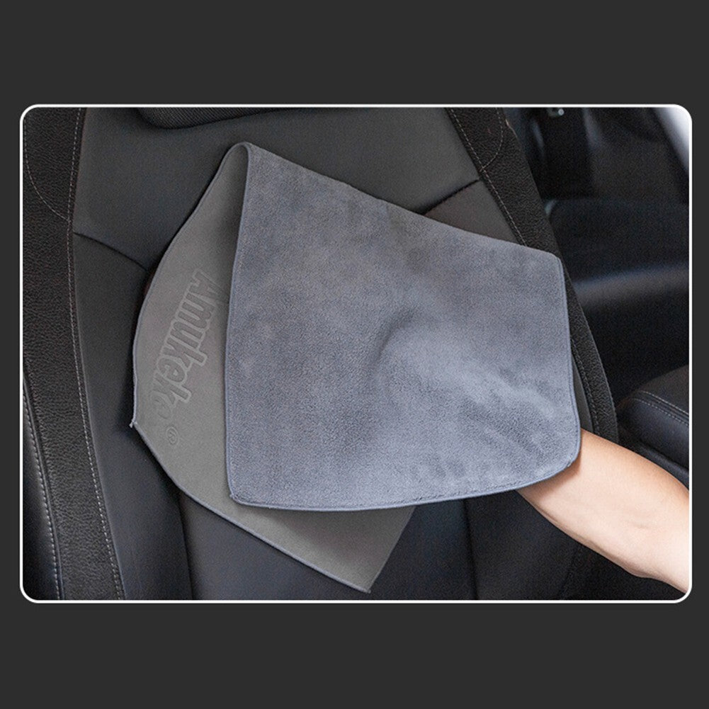 ya 1 7.8 Chamois Leather+Coral fleece Car Drying Towel Shammy Cleaning Cloth Absorbent