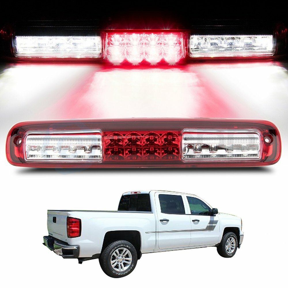 ya 1 8.5.3 Fit For 1999-2006 Silverado for Sierra Clear/Red Lens LED 3rd Brake Light Cargo Lamp