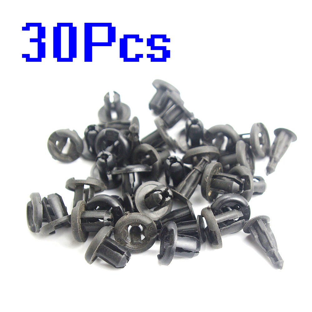 ya 27 6.18.2 Set of 30 Bumper Push Type Retainers Clips Black for Nissan 01553-09241