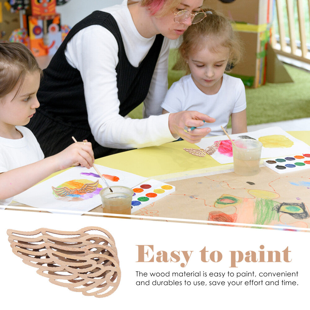 ya 25 100 Pcs Angel Wings Wooden DIY Chips Baby Unfinished Crafts Decor for Or ments