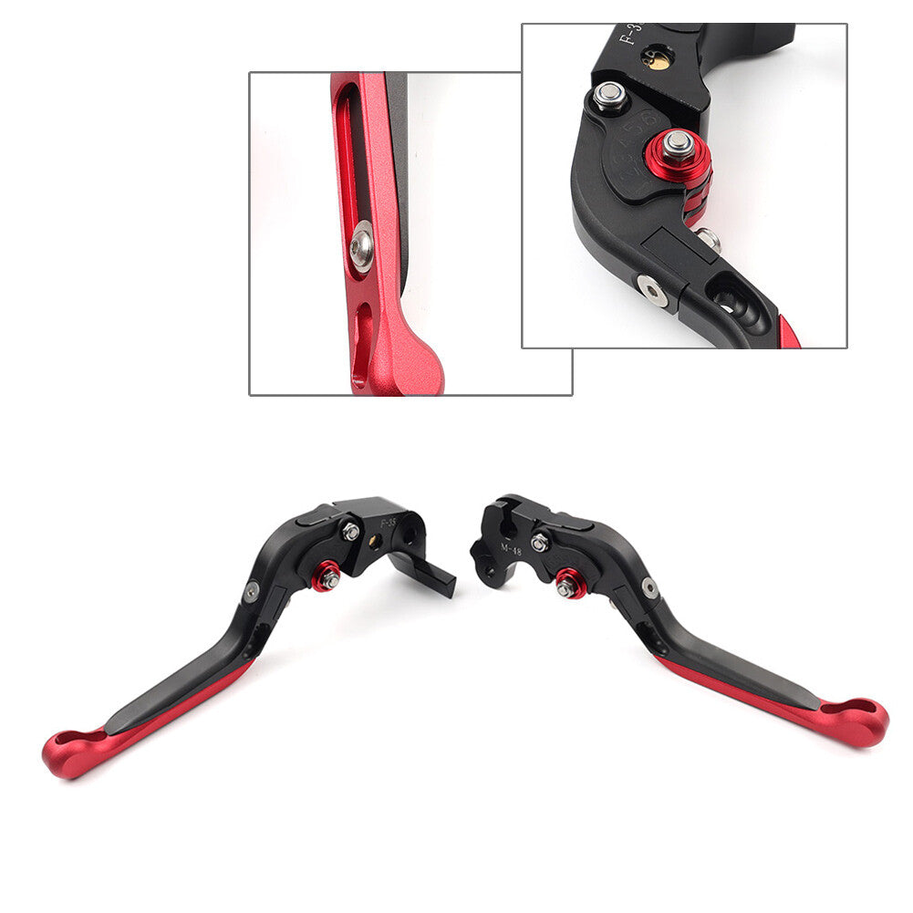 ya 2 7.15 Foldable Extendable Clutch Brake Levers Black+Red for MV Agusta F3 675 2012-2014