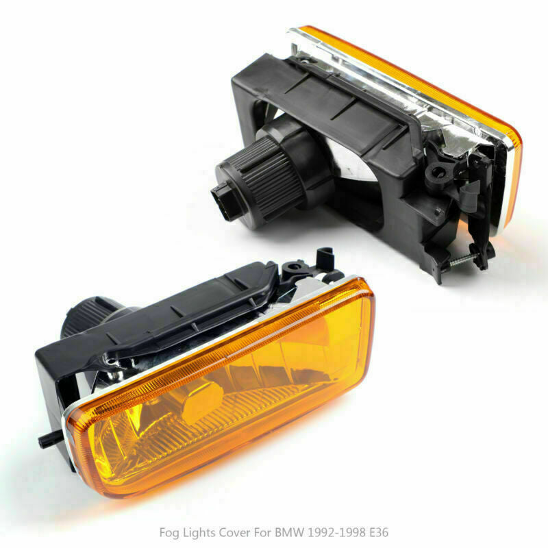 ya 1 8.5.3 Pair Replacement Fog Lights Lamp Lens Yellow Fits 92-98 E36 3 318 325