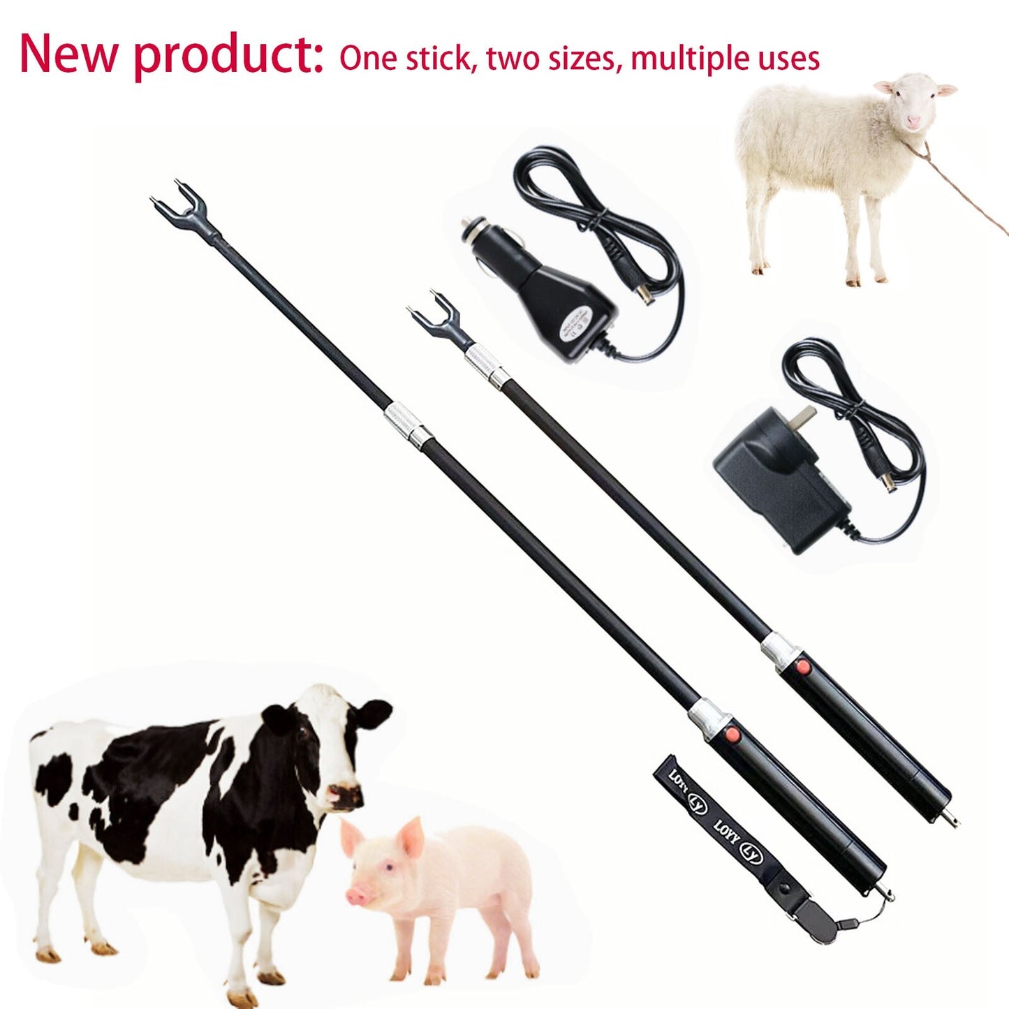 Rechargeable Livestock Products/Retractable Electric Ranch Cattle Prod