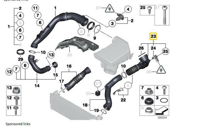 ya 5 8.7 New Intake Hose Intercooler Hose to Throttle Housing for BMW E82 E90 135i 335i