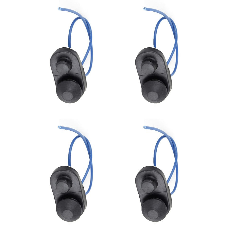 ya 13 4Pcs Car Interior Door Light Lamp Switch Push Button Black Fits for Universal