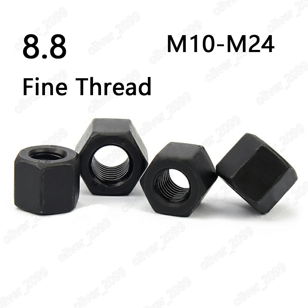 Fine Thread Black 8.8 Steel Hexagon Thick Nuts M10 M12 M14 M16 M18 M20 M22 M24