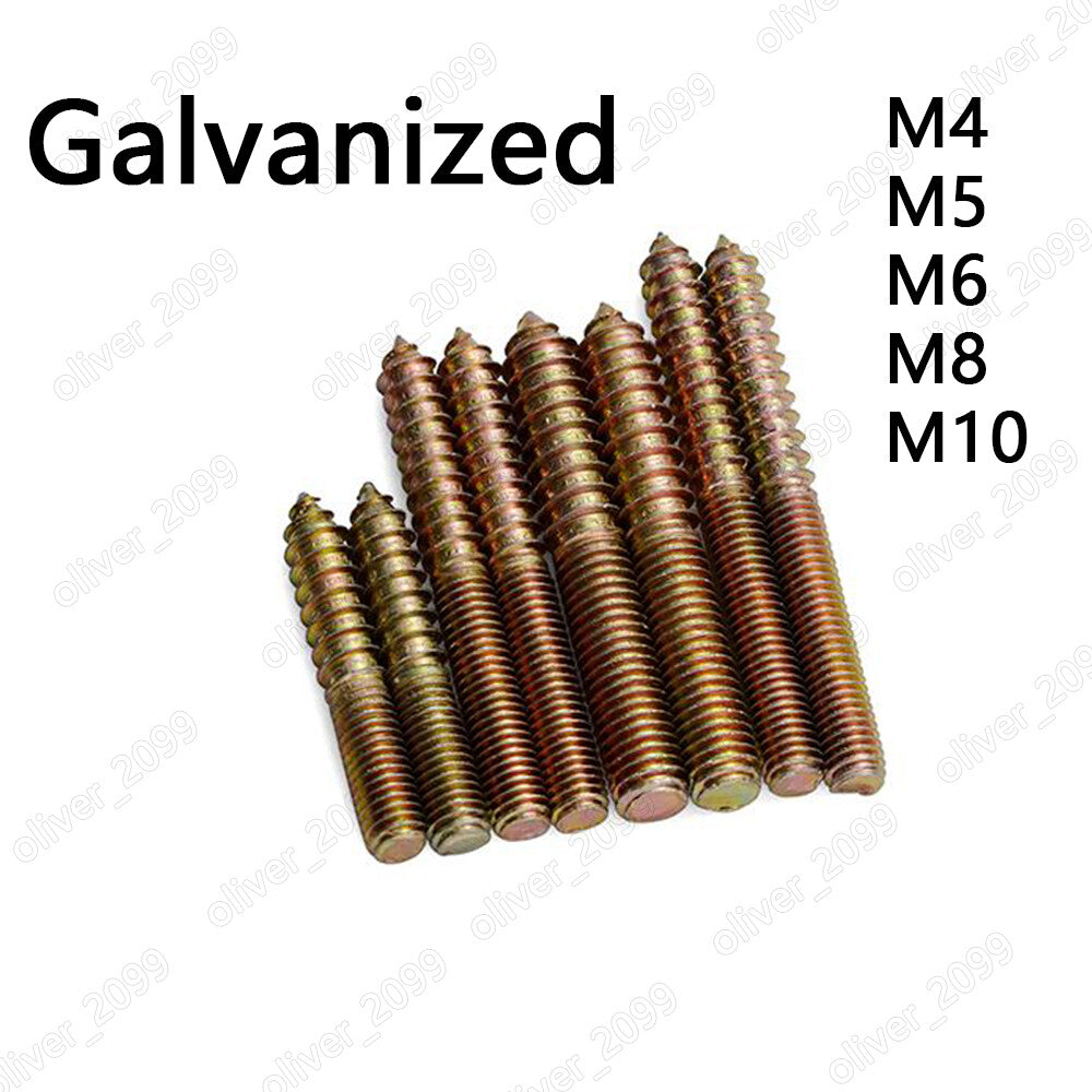 Color Zinc Plated Steel Hanger Bolts Wood Screws For Furniture Sofa M4 M5 M6-M10