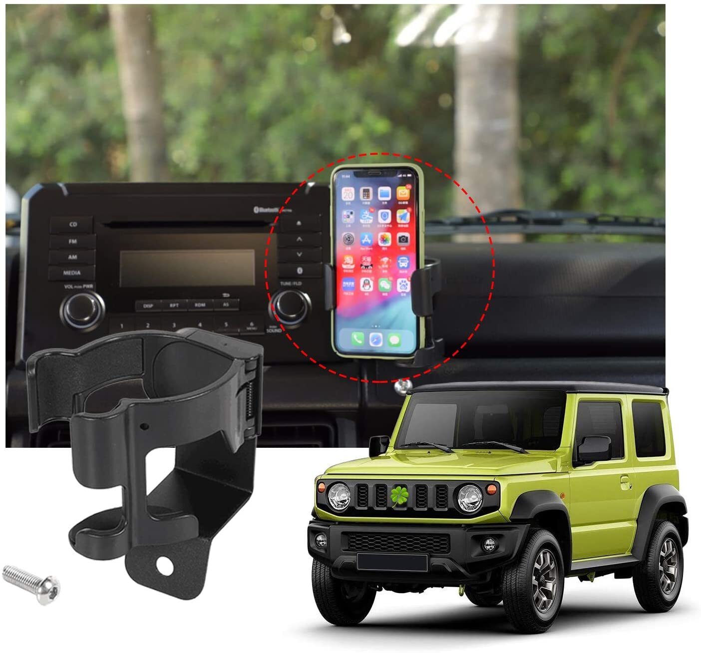 ya 1 7.8 Car Phone Bracket Water Cup Holder Mount for Suzuki Jimny 2019-2023 Accessories
