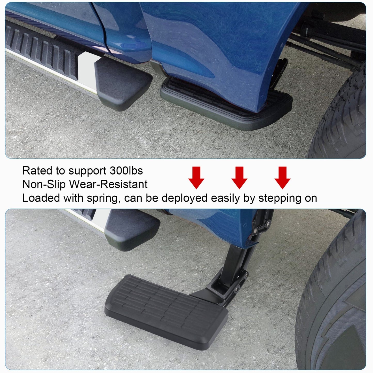 ya 5 8.7 75312-01A Rear Bumper Side Bed Steps for 2015 - 2020 for Ford F-150 F150 Pickup Trucks