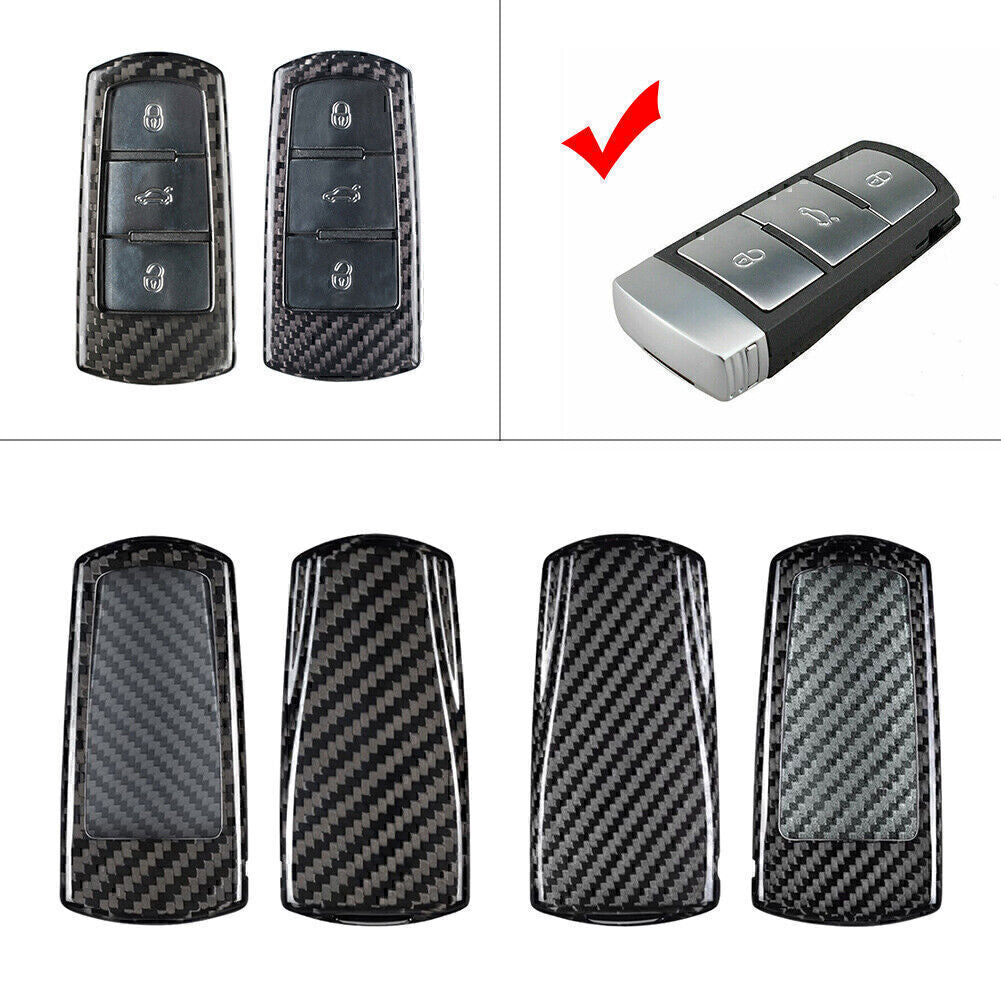 ya 10 5.28 Carbon Fiber Remote Key Shell Cover Case Fit for VW CC for Passat B6 2009 - 12 2 Colors