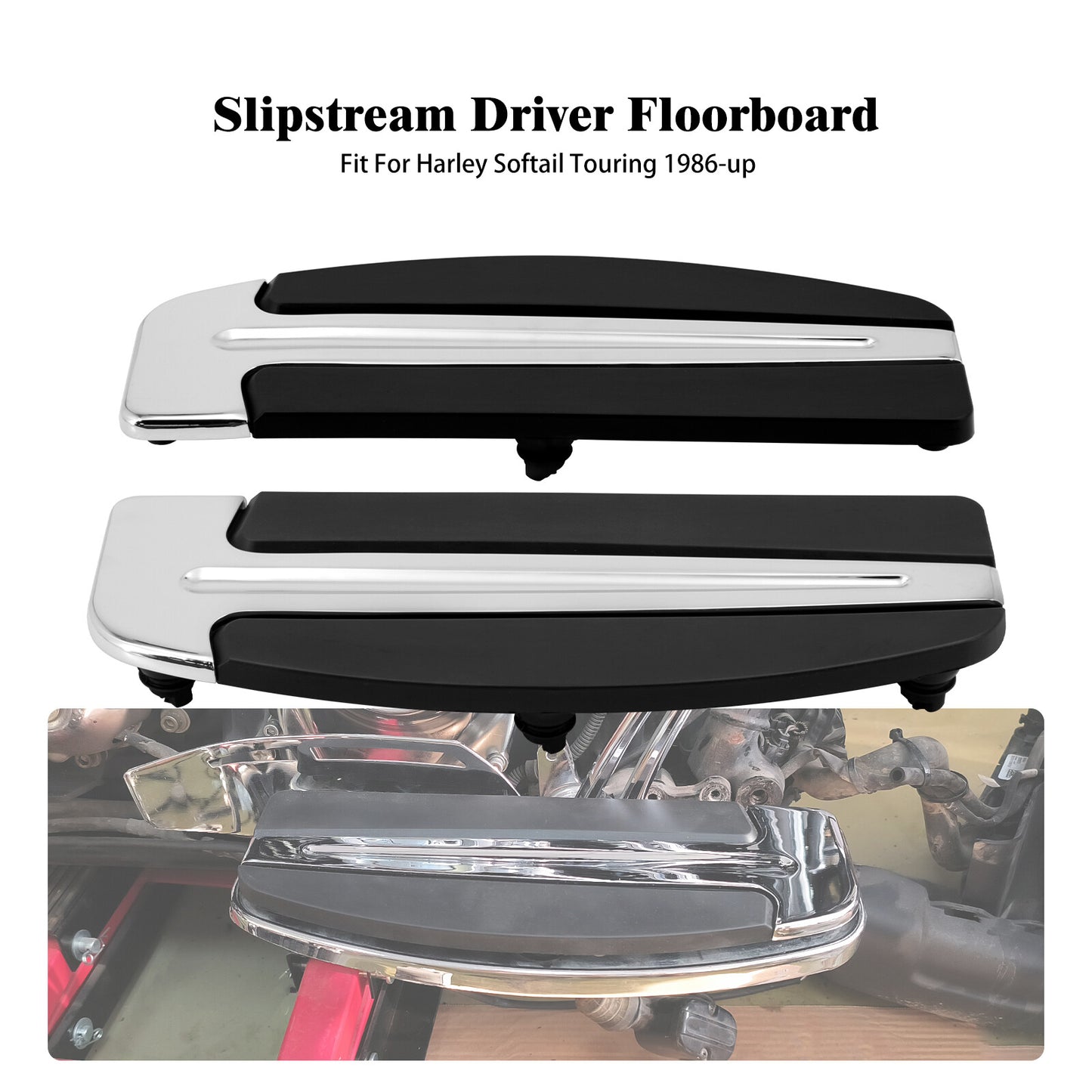 ya 11 6.8 Driver Floorboard Footboard Inserts for Harley Road King Electra Glide 1986-2024