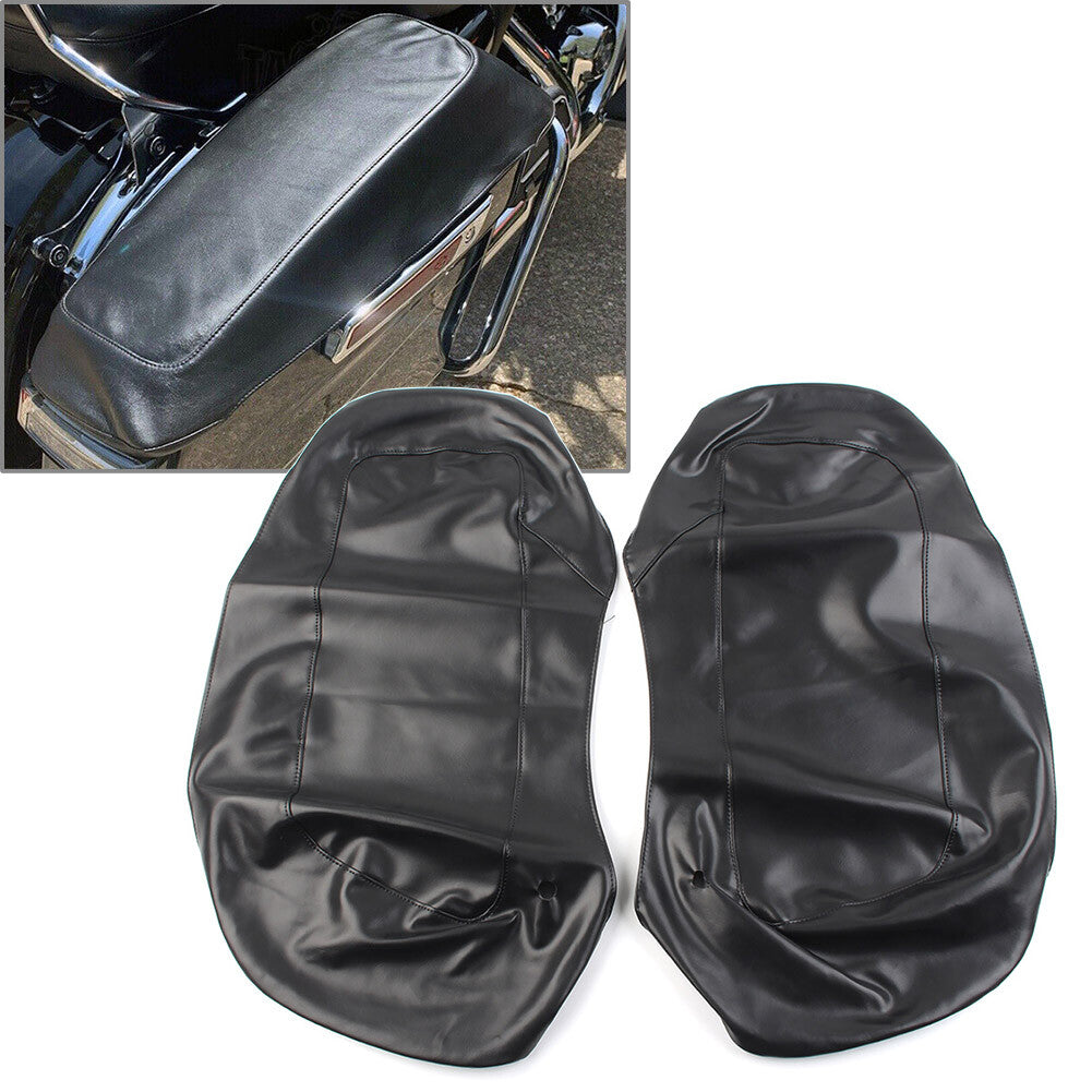 ya 11 6.5 Saddlebag Speaker Lid Covers Plain PU Leather for Harley Touring FLH FLT 2014-UP